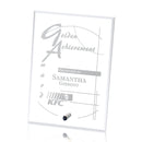 Cantebury Vertical Rectangle Crystal Award Silver