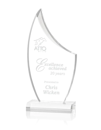 Corporate Acrylic awards and Trophies. Employee Recognition. Acrylic Awards engraved to perfection. Custom Logo and Text. 