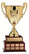 Gold Annual Cup on 2 Tier Wooden Base