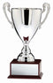Silver with Handles Large Prestige Cup on Mahogany Base