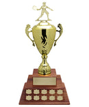MultiSport Avellino Annual Cup with Figure on 3 Tier Piano Finish Base