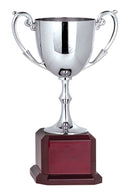 Nickel Plated Square Rosewood Base Silver Cup