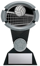 Resin Impact Volleyball Black Silver Trophy