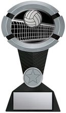 Resin Impact Volleyball Black Silver Trophy