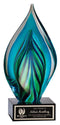 Blown Glass Blue Twist Flame Award - shoptrophies.com