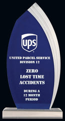 Blue Flared Teardrop Acrylic Award - shoptrophies.com