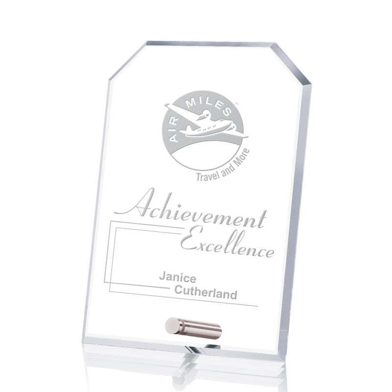 Cantebury Clipped Rectangle Crystal Award - shoptrophies.com