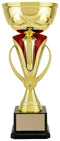 Castro Deluxe Red Plastic Cup with Donau Gold Metal Bowl - shoptrophies.com