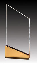 Clear Acrylic Prism Peak Gold Base Award - shoptrophies.com