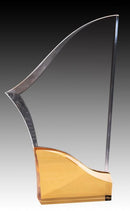 Clear Acrylic Prism Sabre Gold Base Award - shoptrophies.com