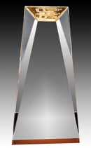 Clear Acrylic Prism Tapered Gold Bottom Award - shoptrophies.com