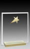 Clear Glass Plaque Polished Gold Star Award - shoptrophies.com