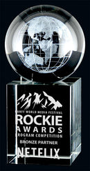 Crystal 3D Laser Rise & Shine Globe Award - shoptrophies.com