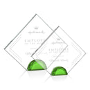 Crystal Deerfield Award - Green - shoptrophies.com