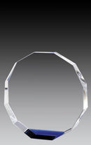 Crystal Octagon Blue Accent Award - shoptrophies.com