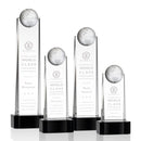 Crystal Sherbourne Globe Black Base Award - shoptrophies.com
