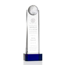 Crystal Sherbourne Globe Blue Base Award - shoptrophies.com