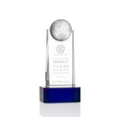 Crystal Sherbourne Globe Blue Base Award - shoptrophies.com