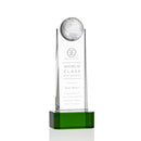 Crystal Sherbourne Globe Green Base Award - shoptrophies.com