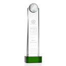 Crystal Sherbourne Globe Green Base Award - shoptrophies.com