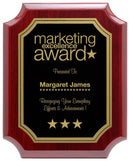 Notched Corner Piano Finish Brass Plate Plaque - shoptrophies.com