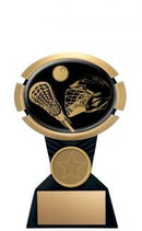 Resin Impact Series Lacrosse Trophy in Black and Gold - shoptrophies.com