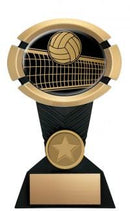 Resin Impact Volleyball Black Gold Trophy - shoptrophies.com