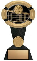 Resin Impact Volleyball Black Gold Trophy - shoptrophies.com