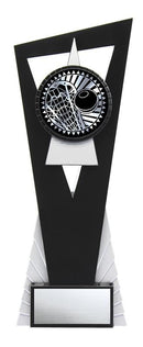 Resin Solar Series Lacrosse Trophy in Black and Silver - shoptrophies.com