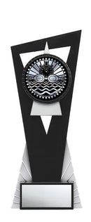 Resin Solar Series Swimming Trophy in Black and Silver - shoptrophies.com