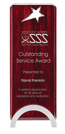 Rosewood Narrow Plaque Silver Base Star Plaque - shoptrophies.com