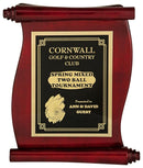 Rosewood Scroll Piano Finish Plate Plaque - shoptrophies.com