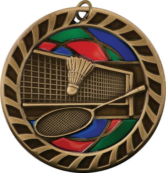 Stained Glass Badminton Medal - shoptrophies.com