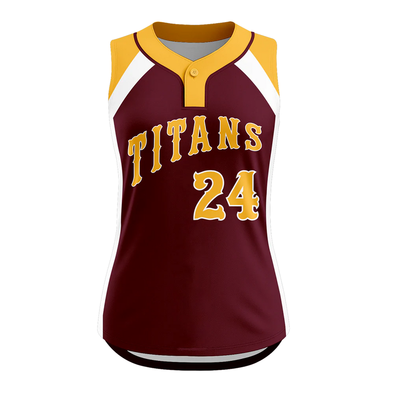 Blitz One Button Sleeveless Softball Jersey