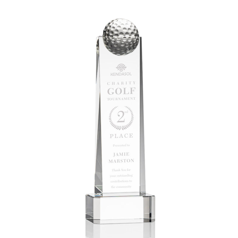 Crystal Dunbar Golf Award on Base - Clear