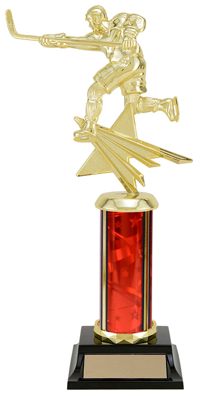 Multi Sport Figure Single Post Ribbon Star Column Trophy