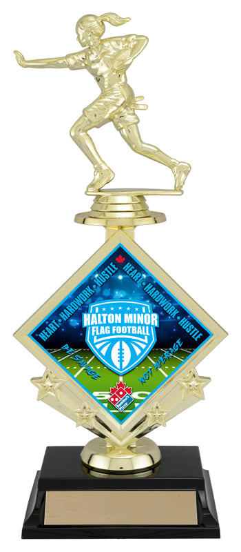 Flag Football Diamond Insert Trophy