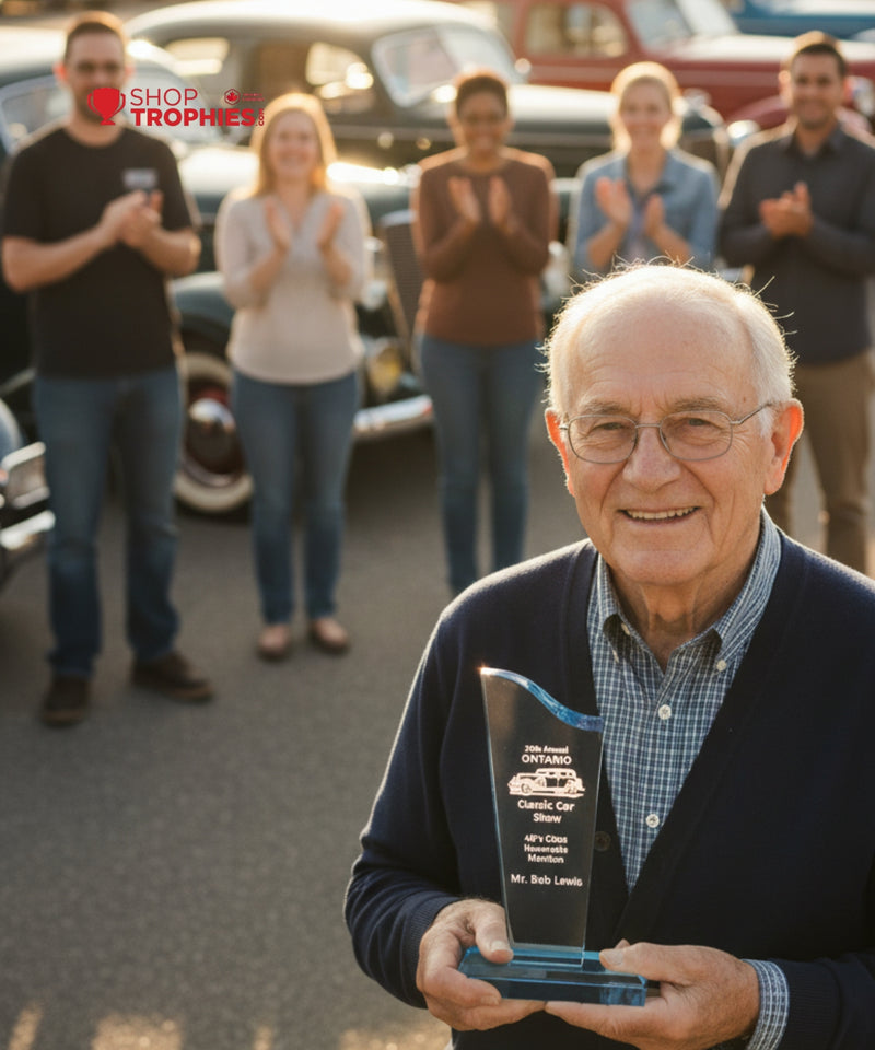 Acrylic Sapphire Wave Top & Base Award
