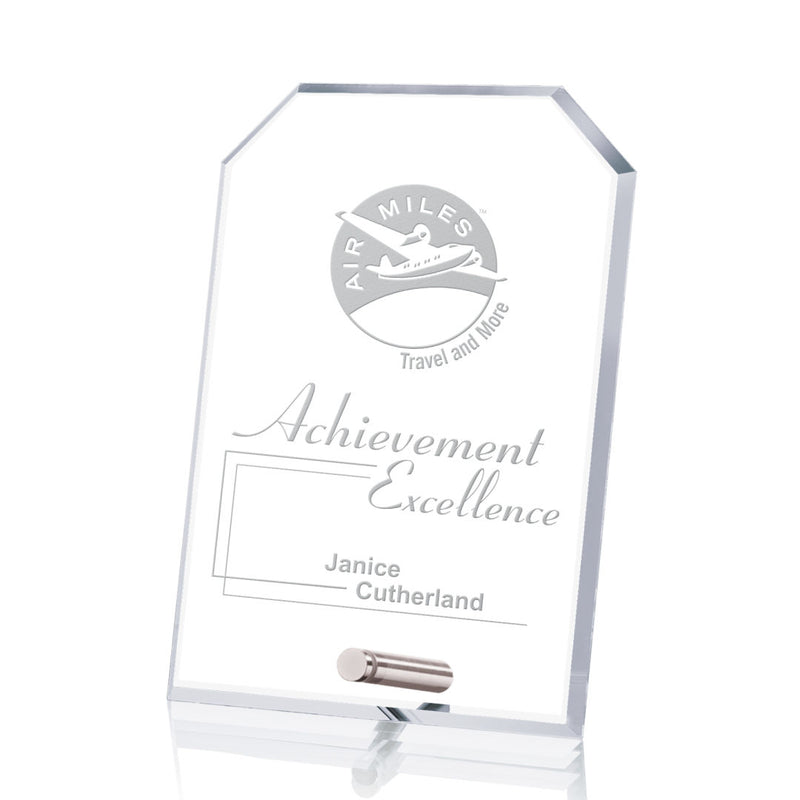 Cantebury Clipped Rectangle Crystal Award