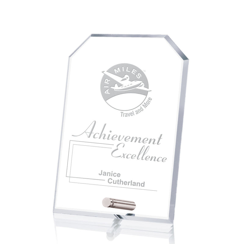 Cantebury Clipped Rectangle Crystal Award