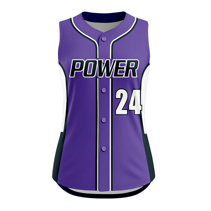 Vantage Short Sleeve Full Button Softball Jersey