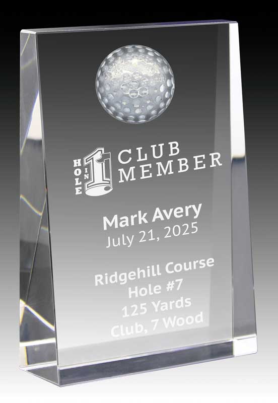 Golf Crystal Wedge Award