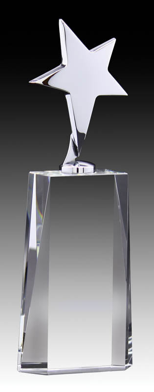 Executive Series Polished Silver Star Crystal Award
