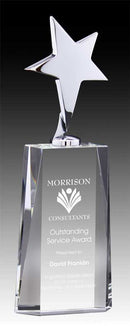 Executive Series Polished Silver Star Crystal Award