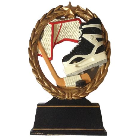 Resin Negative Space Hockey Trophy