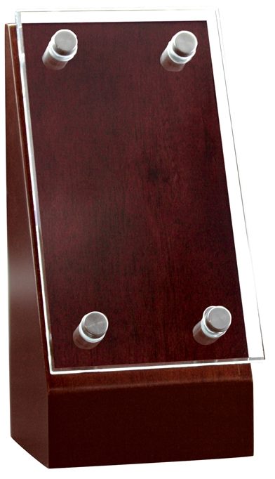 Plymouth Mahogany Wedge Glass Plate Award
