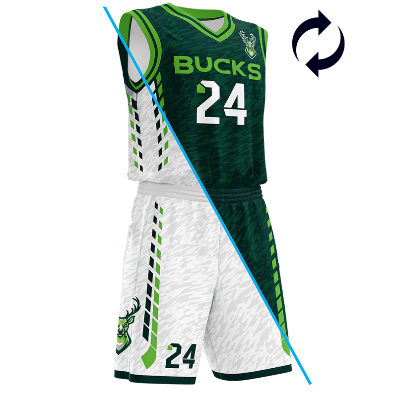 Vantage Reversible Vee Neck Basketball Jersey & Short Set