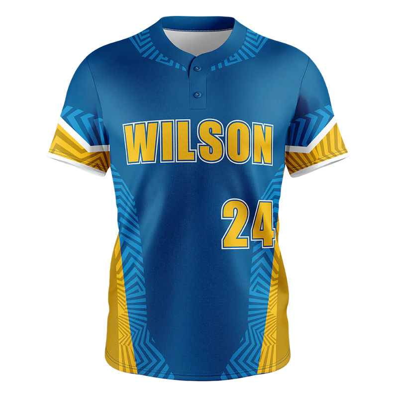 Roster 2 Button Baseball Short Sleeved Jersey