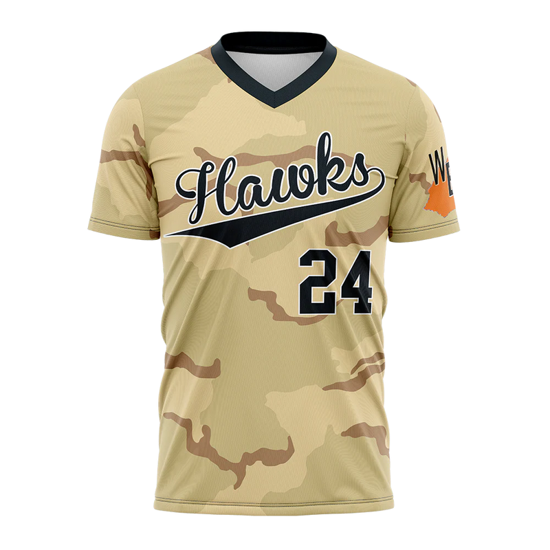 Roster Vee Neck Baseball Short Sleeved Jersey