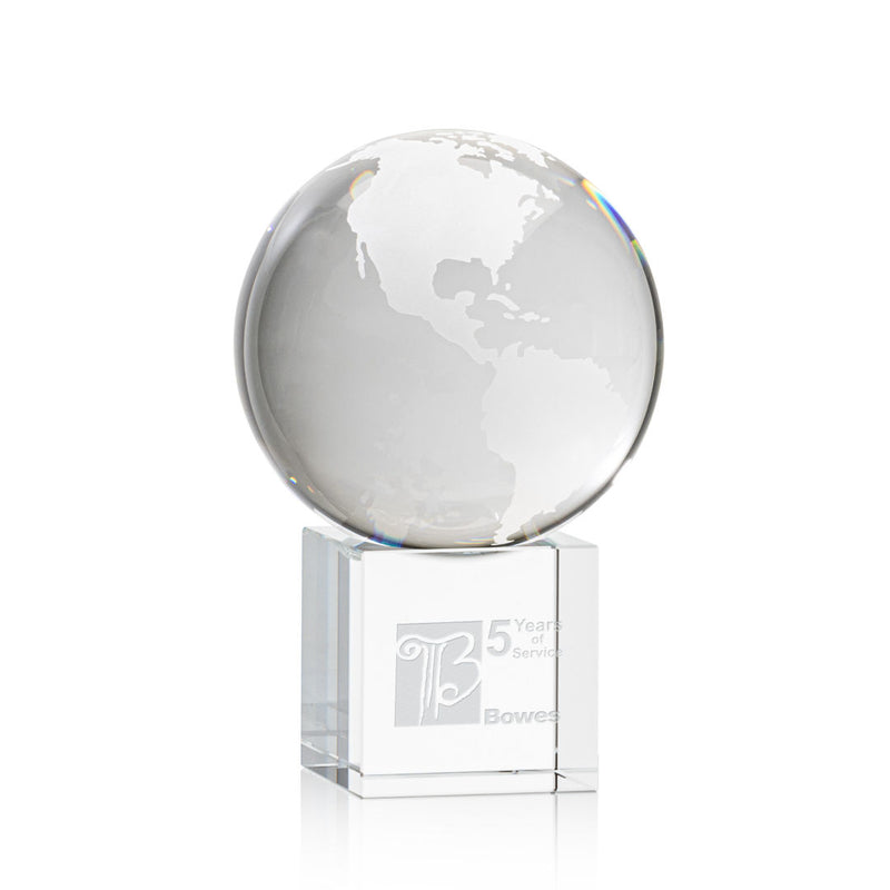 Crystal Globe Cube Base Award